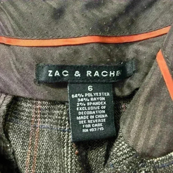 Zac And Rachel Women’s Plaid Dress Pants Brown Size 6 - Picture 3 of 5
